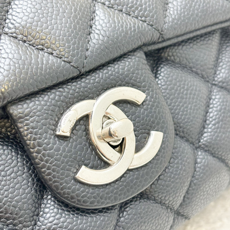 Chanel Easy Caviar Jumbo Flap Bag in Black Caviar and SHW