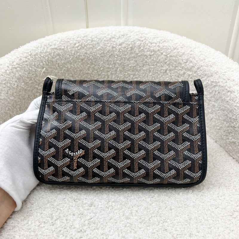 Goyard Plumet Pocket Wallet in Black Goyardine Canvas with Black Trim