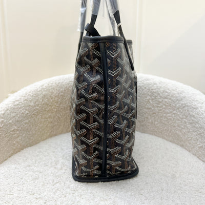 Goyard Mini Anjou Tote Bag in Black Goyardine Canvas and Leather