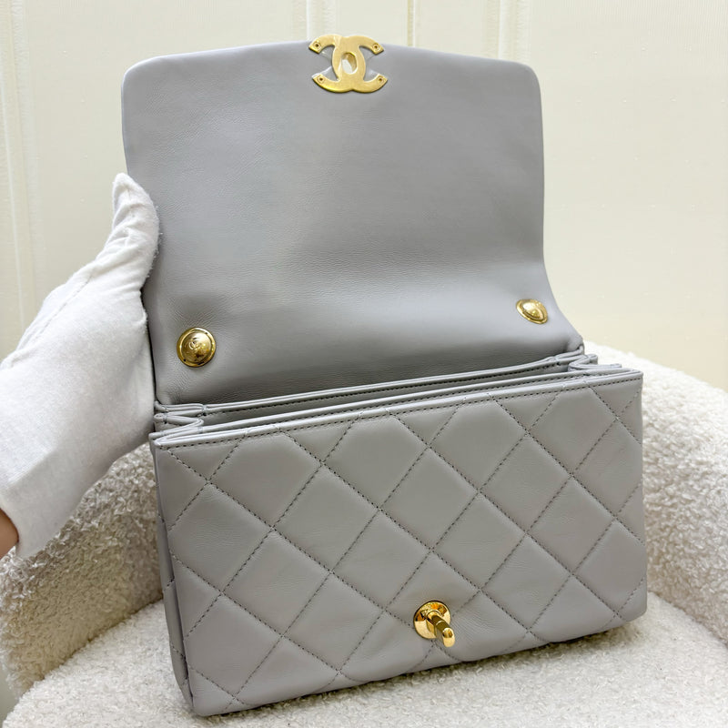 Chanel 22A Seasonal Flap in Grey Lambskin and GHW