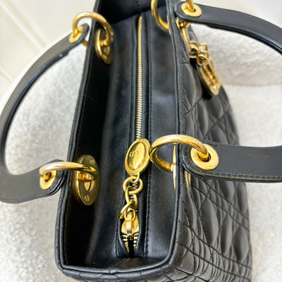 Dior Medium Lady Dior in Black Lambskin and GHW