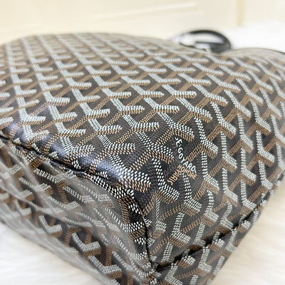 Goyard Saint Louis PM Tote in Black Signature Goyardine Canvas