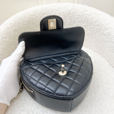 Chanel Large Heart Bag in Black Lambskin and GHW