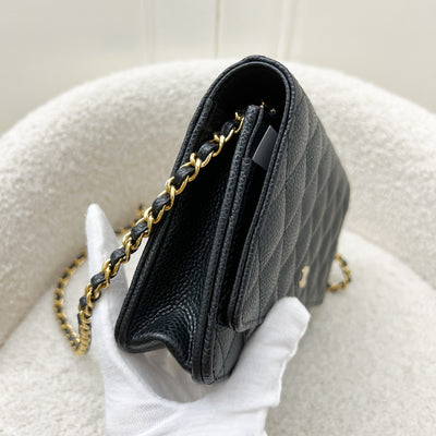 Chanel Classic Wallet on Chain WOC in Black Caviar and GHW