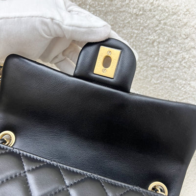 Chanel Pearl Crush Mini Rectangular Flap in Black Lambskin and AGHW (Model: AS1787)