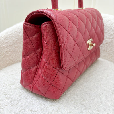 Chanel Small 24cm Coco Handle in 21A Dark Pink Caviar and LGHW