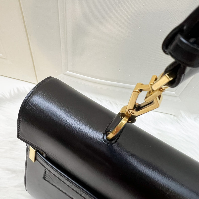 Saint Laurent YSL Manhattan Top Handle Large in Black Box Leather and GHW