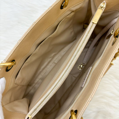 Chanel Grand Shopping Tote GST in Beige Caviar GHW