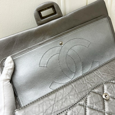 Chanel 2.55 Reissue 227 Maxi Flap in Silver Calfskin and RHW