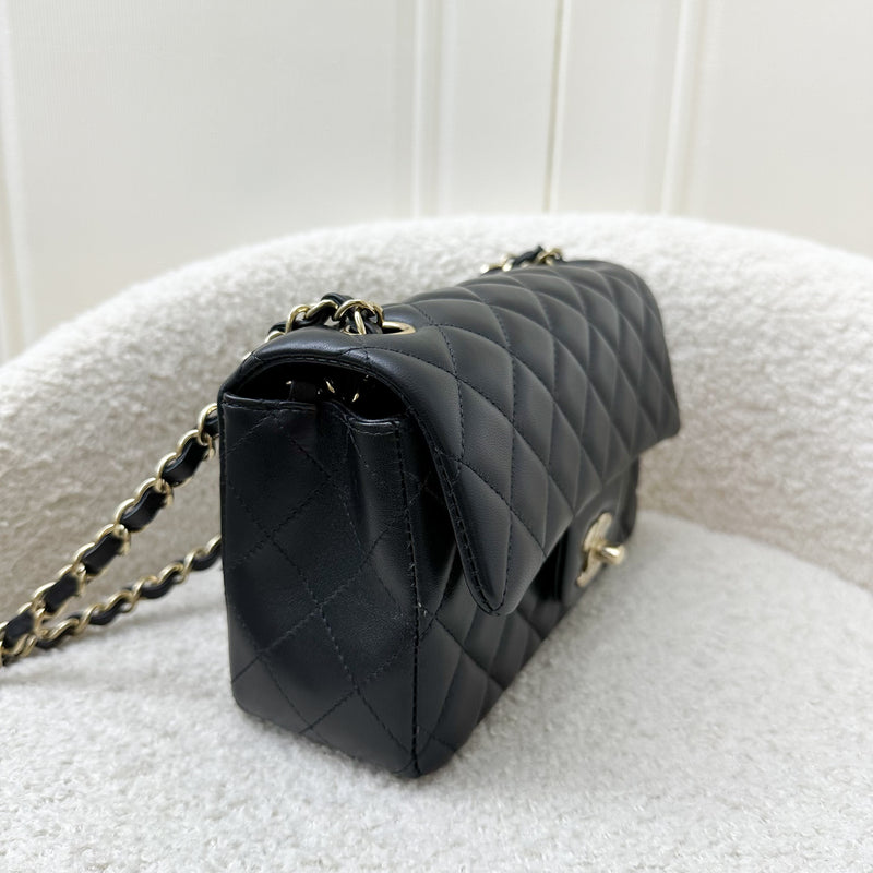 Chanel Mini Rectangle Flap in Black Lambskin and LGHW