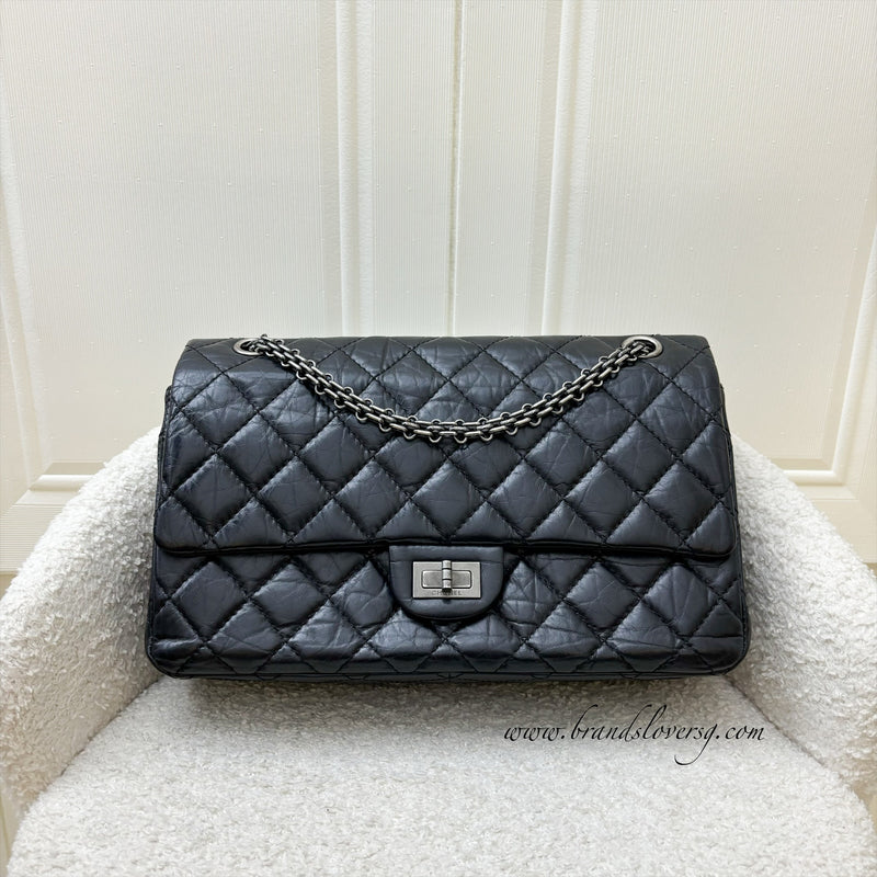 Chanel 2.55 Reissue 226 Flap in Black Distressed Calfskin and RHW