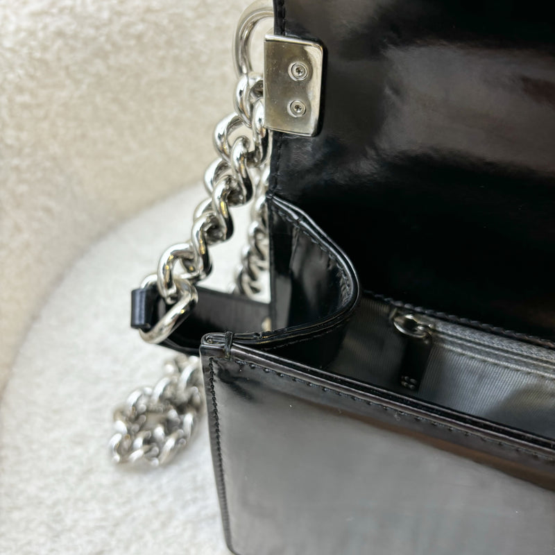 Chanel Medium 25cm Boy Flap in Black Shiny Calfskin and SHW