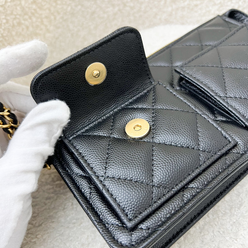 Chanel Wristlet Clutch in Black Caviar and GHW