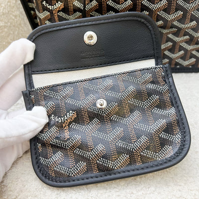 Goyard Mini Anjou Tote Bag in Black Goyardine Canvas and Leather