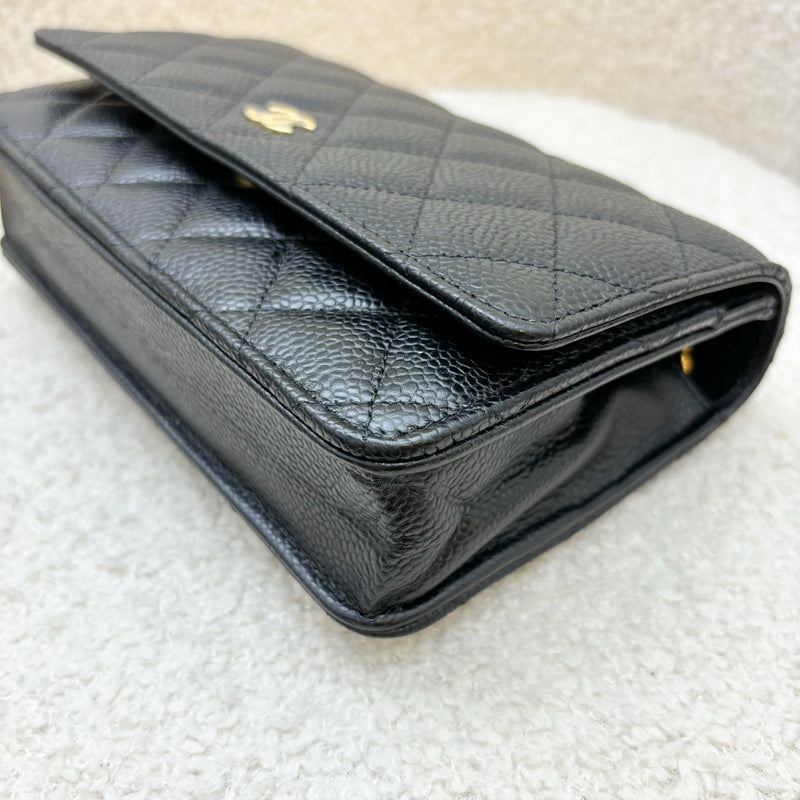 Chanel Classic Wallet on Chain WOC in Black Caviar and GHW