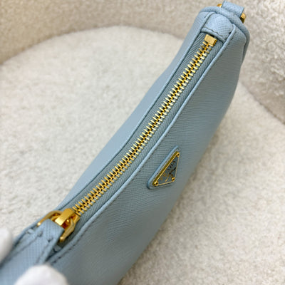 Prada Re-Edition Mini Bag in Baby Blue Saffiano Leather and GHW