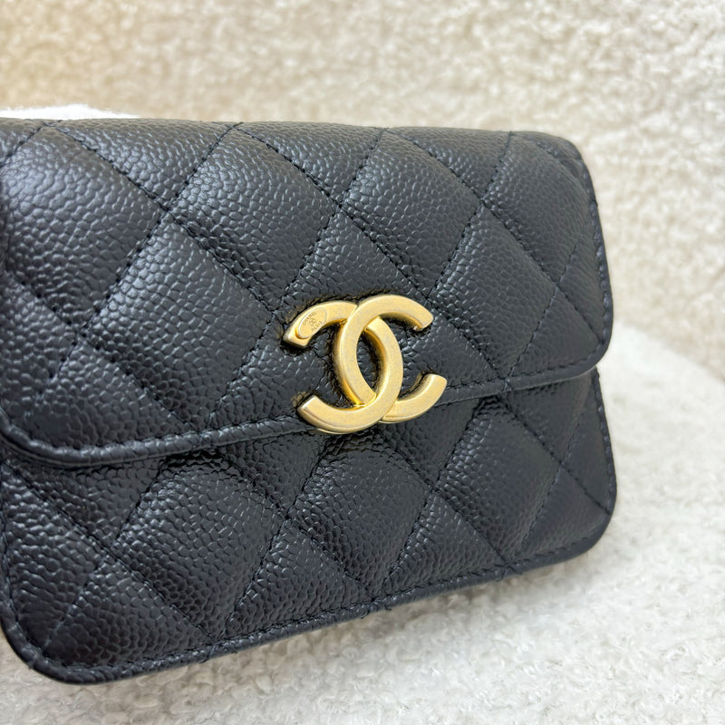 Chanel Mini Clutch on Chain in Black Caviar and AGHW