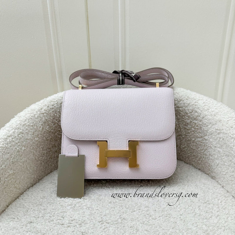 Hermes Constance 18 in Mauve Pale Chevre Mysore Leather and RGHW