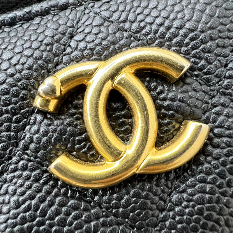 Chanel 23P Heart Adjustable Chain Vanity in Black Caviar and AGHW