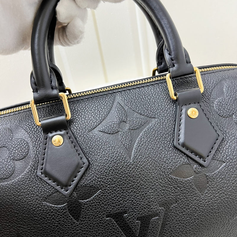 LV Speedy Bandouliere 25 in Black Giant Monogram Empreinte Leather and GHW