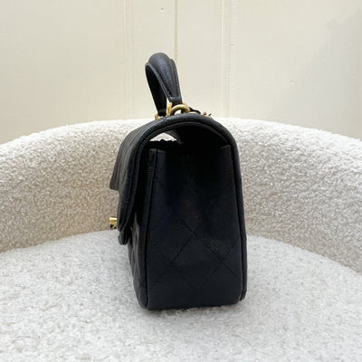 Chanel Top Handle Mini Rectangle Flap in 21S Black Caviar Aged GHW