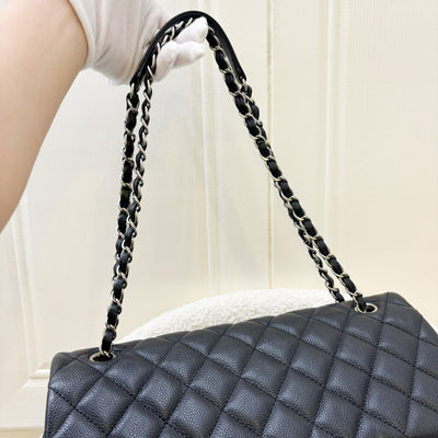 Chanel Easy Caviar Jumbo Flap Bag in Black Caviar and SHW