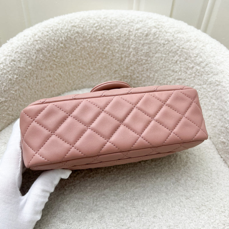 Chanel Pearl Crush Mini Rectangle Flap in 21B Rose Pink Lambskin and AGHW