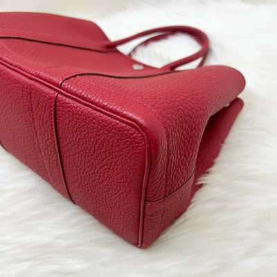 Hermes Garden Party 30 in Rouge Piment Negonda Leather and SHW