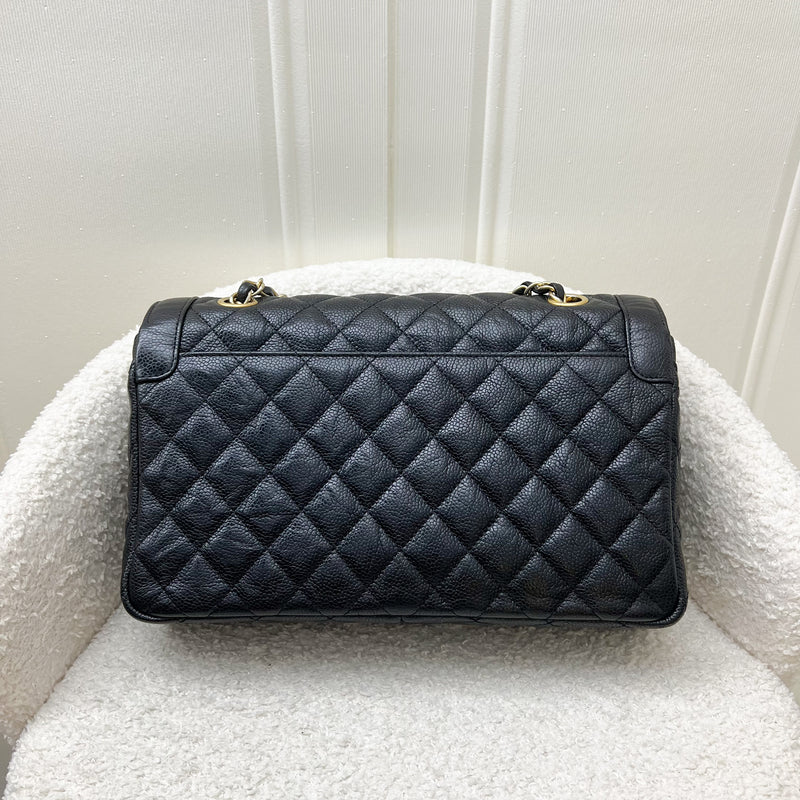 Chanel 16C Two-Tone Day Medium Flap in Distressed Black Caviar and Matte GHW