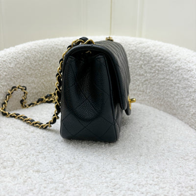 Chanel 16C Classic Square Mini Flap in Black Caviar and GHW