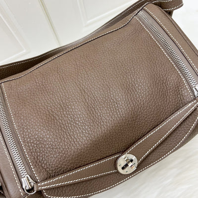 Hermes Lindy 30 in Etoupe Clemence Leather and PHW