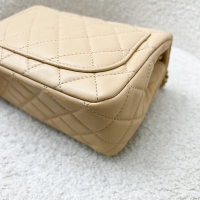 Chanel Pearl Crush Mini Square Flap in 22C Beige Lambskin AGHW