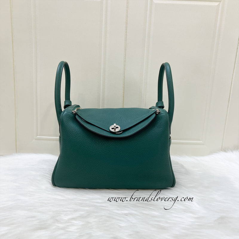 Hermes Lindy 30 in Green (Likely Malachite) Clemence Leather and PHW