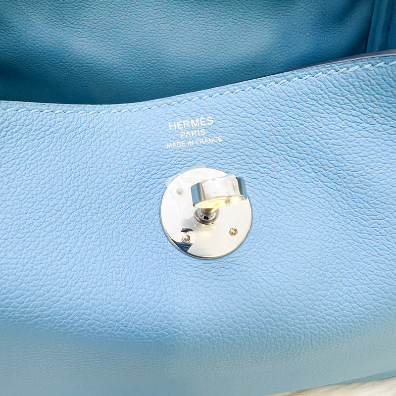 Hermes Lindy 26 in Sky Blue (Likely Bleu Du Nord) Evercolor Leather and PHW