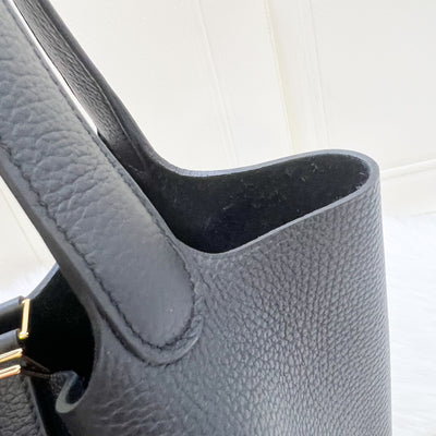 Hermes Picotin 22 in Noir Black Clemence Leather and GHW