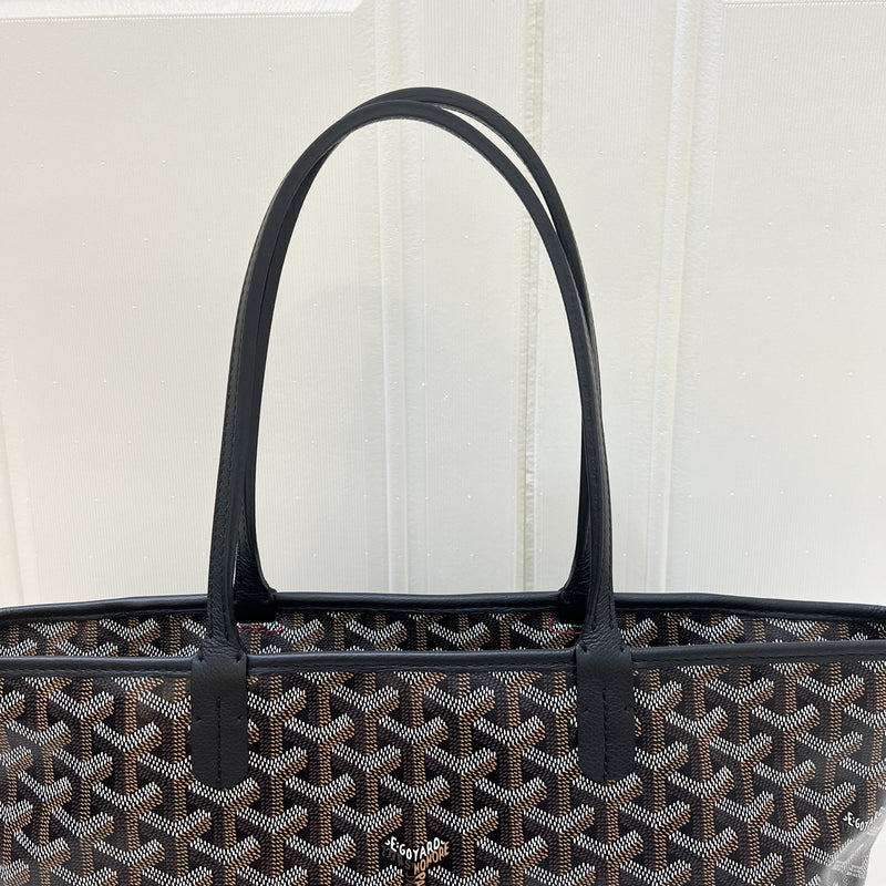 Goyard Artois PM Tote in Black Signature Goyardine Canvas