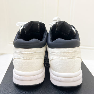 Chanel CC Sneakers in Black / White Mesh and Suede Sz 36
