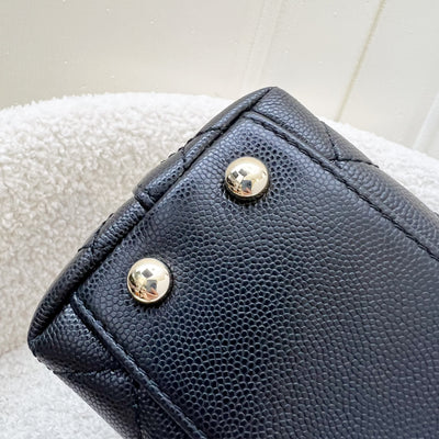 Chanel Mini 19cm Coco Handle Flap in Black Caviar and LGHW