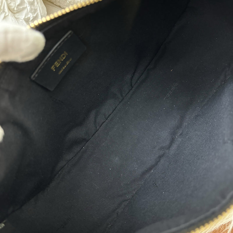 Fendi Medium Fendigraphy Hobo Bag in Black Calfskin and GHW