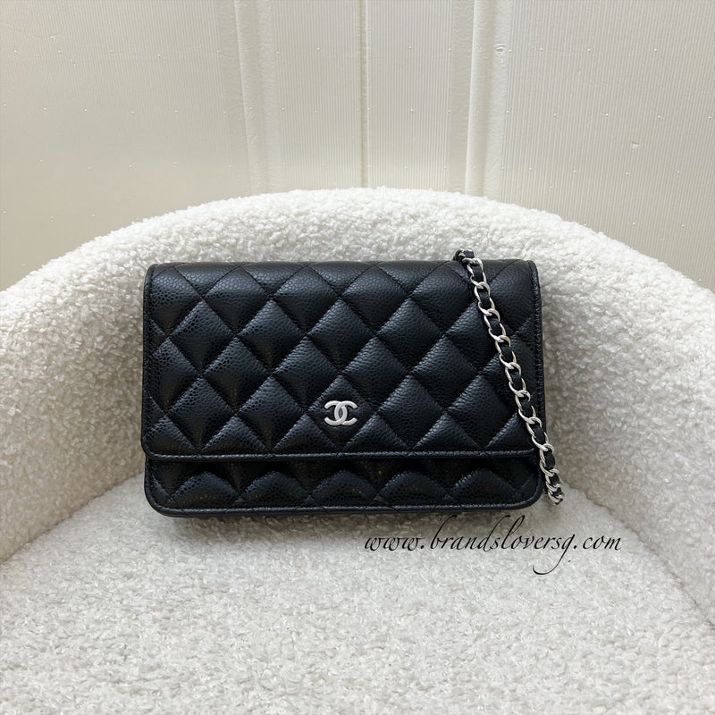 Chanel Classic Wallet on Chain WOC in Black Caviar and SHW