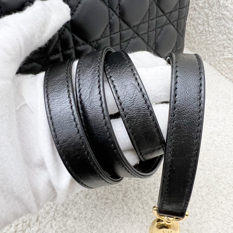 Dior Medium Lady Dior in Black Lambskin and GHW