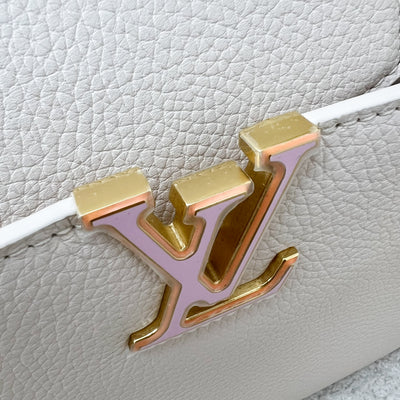 LV Capucines BB in Quartz (Cream) Calfskin, Pink and Cream Enamel and GHW