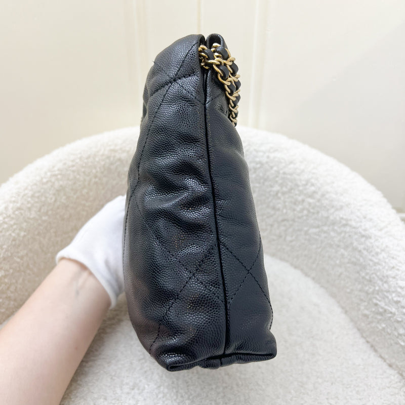 Chanel 22 So Black Mini Hobo Bag in 23K Black Caviar and GHW