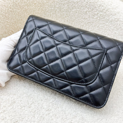 Chanel Pearl Crush Wallet on Chain WOC in Black Lambskin and AGHW