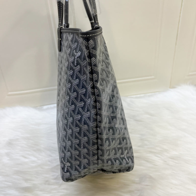 Goyard Saint Louis PM Tote in Gris Grey Goyardine Canvas