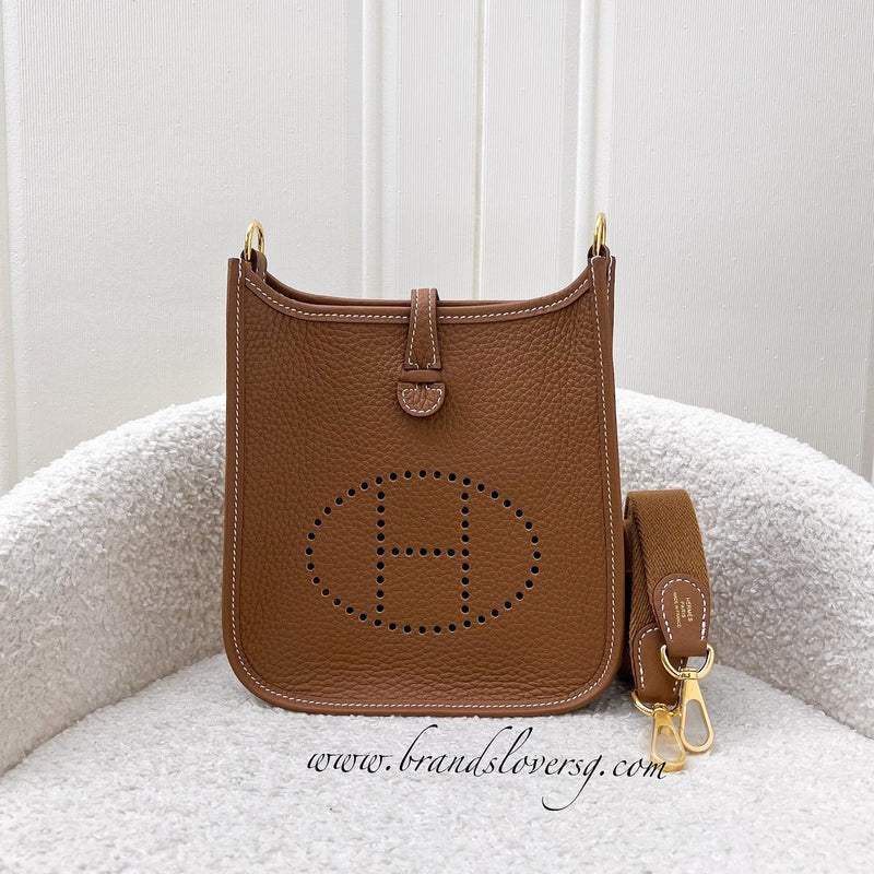 Hermes Mini Evelyne TPM in Gold Clemence Leather and GHW