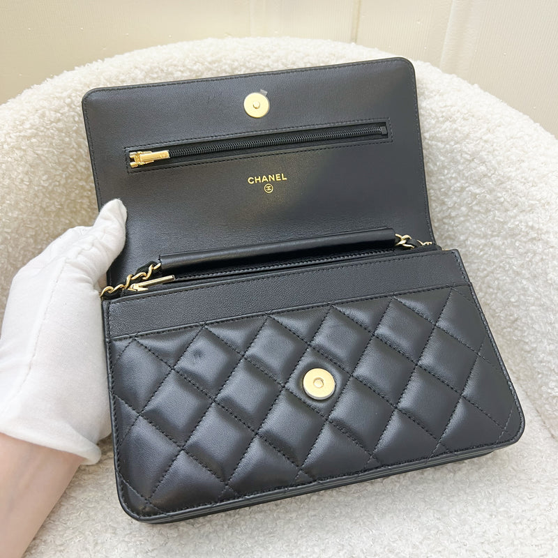 Chanel Classic Wallet on Chain WOC in Black Lambskin and GHW