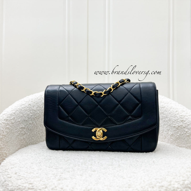 Chanel Small Vintage Diana Flap in Black Lambskin and 24K GHW