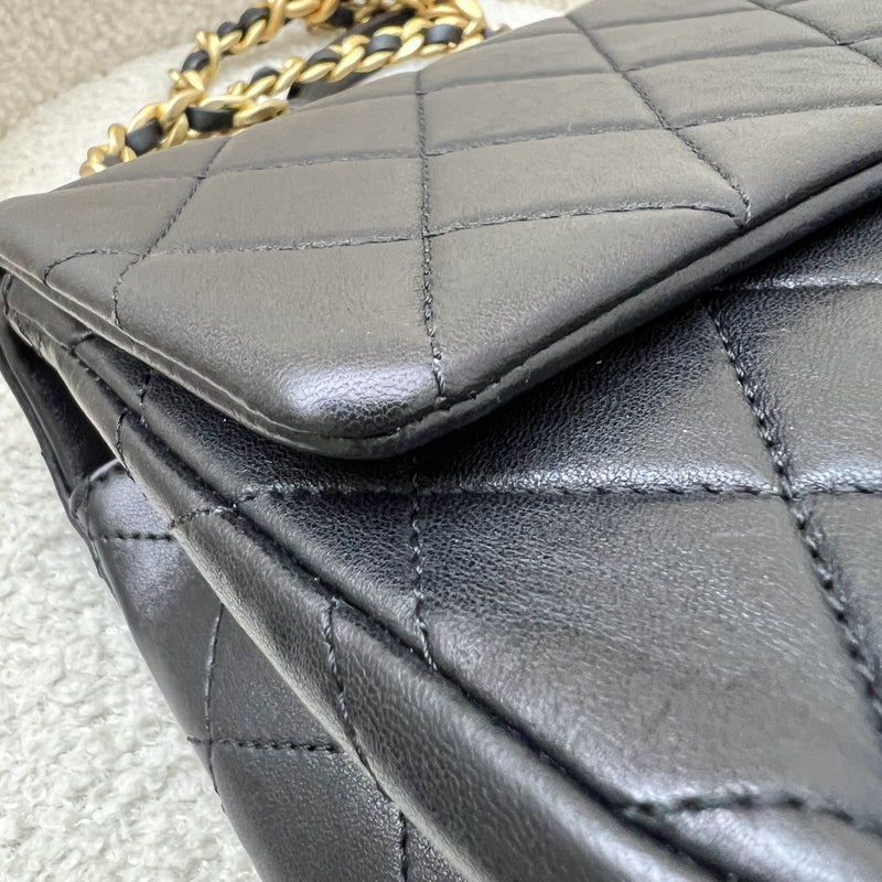 Chanel 23P Seasonal Flap Bag in Black Lambskin and AGHW