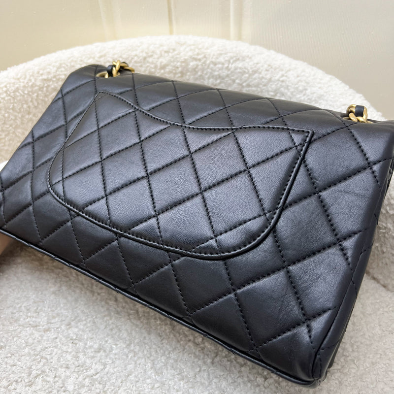 Chanel 23P Seasonal Flap Bag in Black Lambskin and AGHW